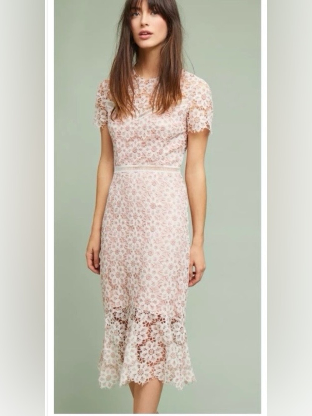 Anthropologie Lillie Illusion Lace Midi Dress by Saylor